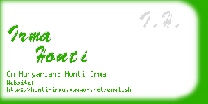 irma honti business card